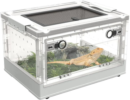 Reptiles Breeding Enclosure Cages Transparent Amphibians Habitat Box Plastic Reptile Feeding Box for Lizard Bearded Dragon