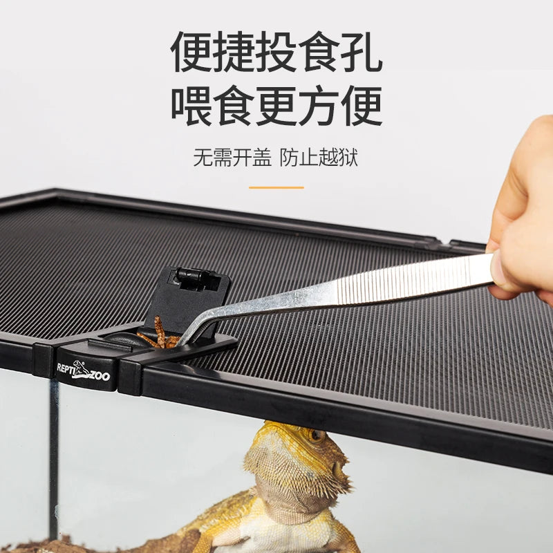 Rainforest Glass Terrarium for Reptiles Snake Tree Frog Bearded Dragon Lizard Gecko Spider Habitat Tank with Decorations