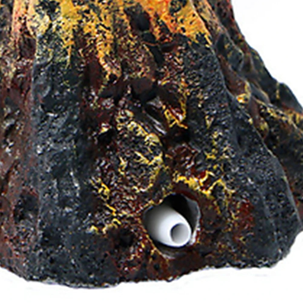 Aquarium Volcano Bubble Stone Fish Tank Decoration Volcano Landscape Rockery Can Install Oxygen Pump Home Crafts Ornament
