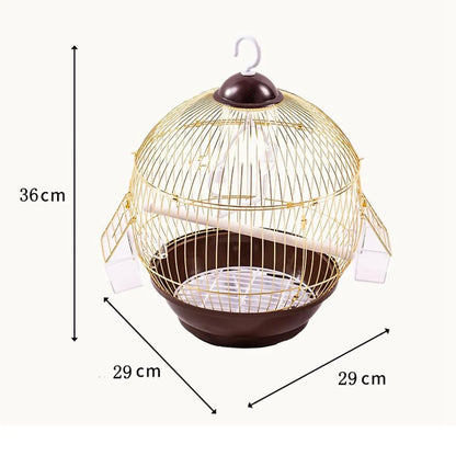 Birdcage with Food Bowl Hanging Indoor Accessories Stand Cage Hanging Cage for Parrot Small Birds Cockatiels Canary Cockatoos