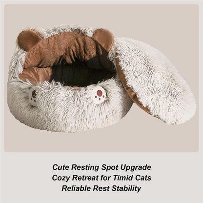 AA81-Cat Bed Cave Covered Cat Nest Small Dog Bed Warm Anti-Slip Nest Pet Supplies For Winter Animal Kitten Puppy Balcony