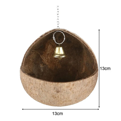 Coconut Shell Bird Nest Bird Cage Coconut Parrot House Outdoor Coconut Bird Shell for Lovebird Canary Hamster Budgies Parrot
