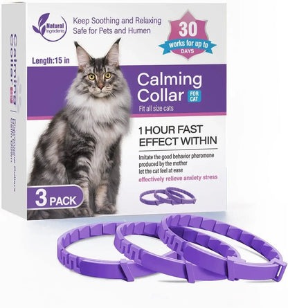 Pet Calming Collar For Cats Dogs Adjustable Anxiety Pheromone Reducing Pet Collar Lasting Natural Calm Relax Soothing Collars