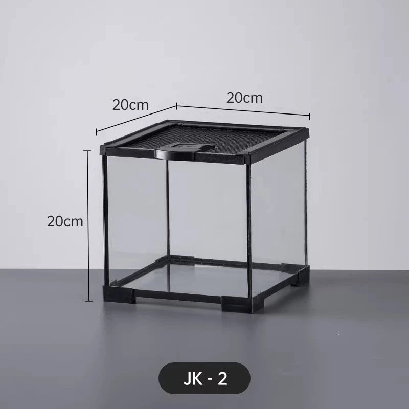 Professional glass reptile terrarium for chameleon,lizard,and snake,suitable for horned frog and water turtle,clear ventilation