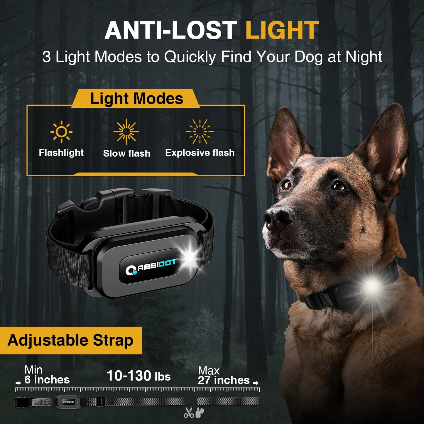 ABBIDOT T70 Dog Training Collar 2 in 1 Strap With E-clicker Electric Shock 4100ft 1250m Waterproof 118 Levels 2025 New Version