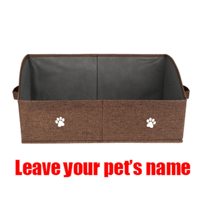 Custom Dog Toy Storage Box Foldable Cat Dogs Storage Basket Free Print Name Paw Pet Organizer Baskets For Dogs Cats Pet Supplies
