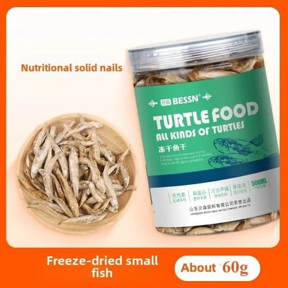 Premium Turtle Food-Dried Shrimp, Mealworms, Freeze-Dried Fish & Insects for Aquatic Turtles, Baby Turtles, and Snapping Turtles