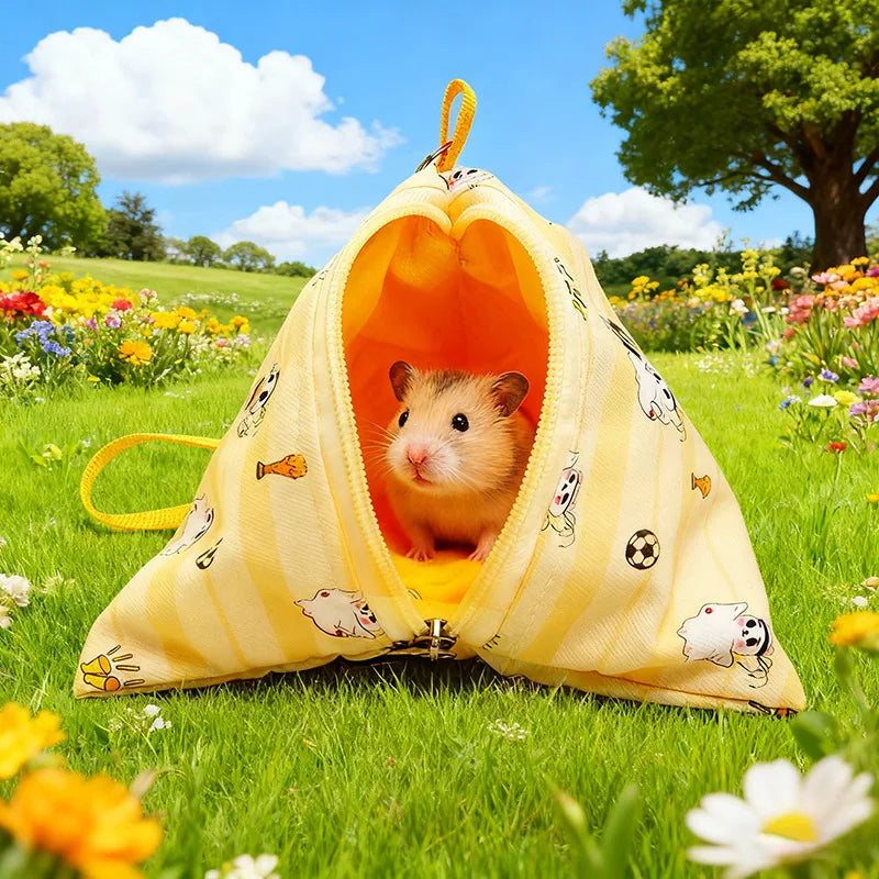 Sugar glider triangular nest for going out, hamster, honey weasel, carry bag, portable, fleece warm nest