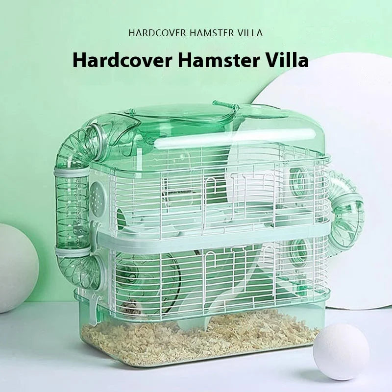 Hamster Cage Luxury Transparent Acrylic Panoramic 3layer Golden Thread Bear Breathable Waterproof Special Cage Accessories
