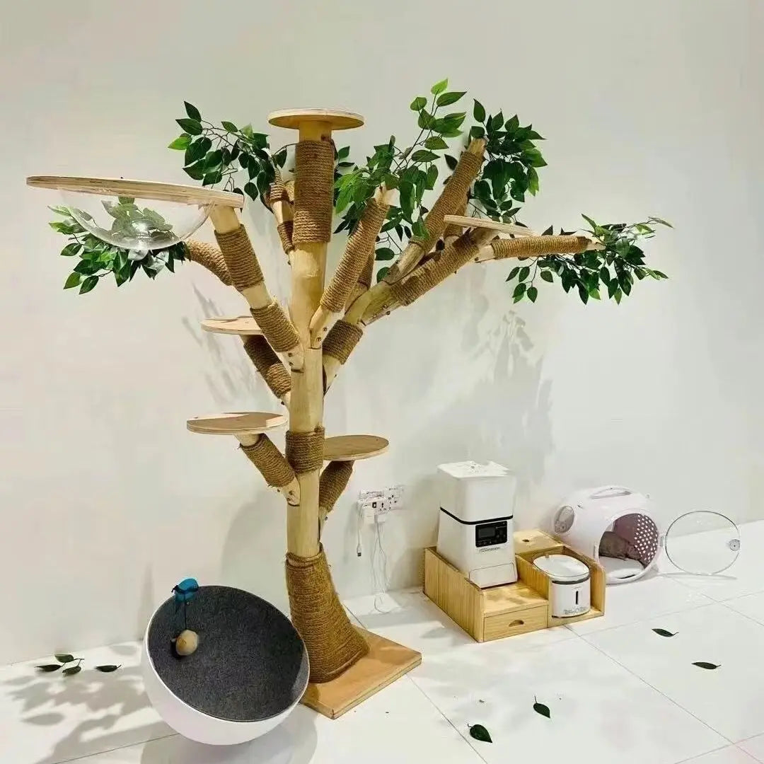 Indoor Simulation Tree for Cat, Large Family Climbing Frame, Pet Training Supplies, Tower Scrapers for Cats, Pet Accessories