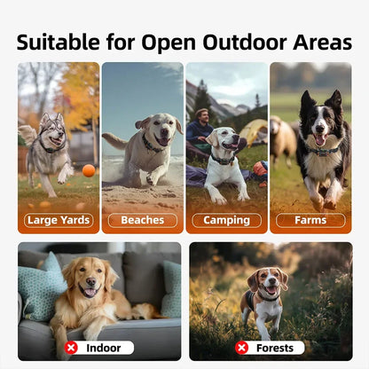 New Upgrade Smart GPS Wireless Dog Fence, Pet Training Collar,Electronic Fence,Invisible Virtual Outdoor Waterproof OLED Screen