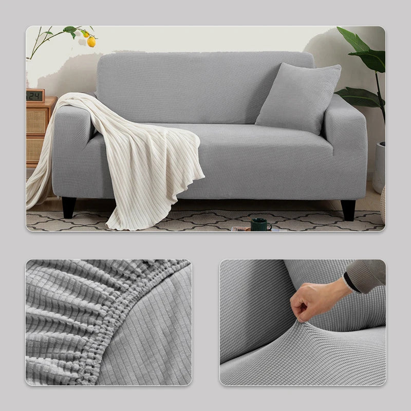Jacquard Sofa Cover Couch Cover Sofa Cover Elastic Soft Versatile Furniture Protection Cover Pet Proof Living Room Household Use