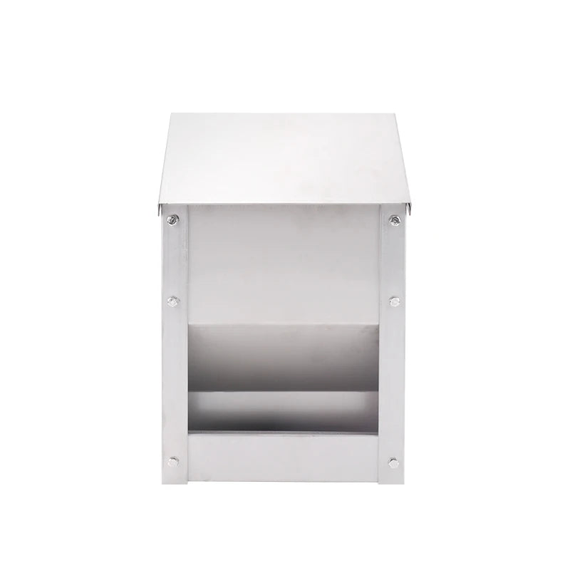 10L Stainless Steel Chicken Feeder Trough Automatic Poultry Chicken Feeding Box Cage Pigeon Feeder Duck Food Bowl
