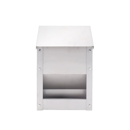 10L Stainless Steel Chicken Feeder Trough Automatic Poultry Chicken Feeding Box Cage Pigeon Feeder Duck Food Bowl