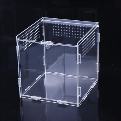 Terrarium Habitat Insect Spider Lizard Scorpion Feeding Cage Arboreal Enclosure Case Acrylic Transparent Reptile Breeding Box