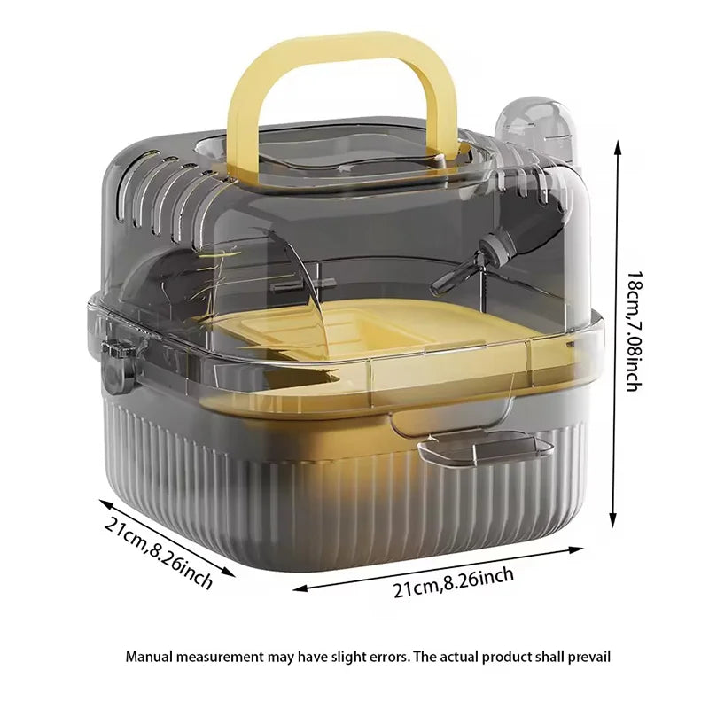 Portable Hamster Carrier Outdoor Cage for Small Pets Travel Cage with Secure Lock and Ventilation for Hamsters，Fancy Rat