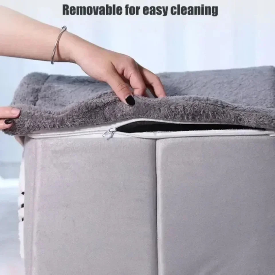 Plush Dog House Soft Pet Bed Warm Dog Cat Nest Removable Four Season Universal Cushion Puppy Cave House Household Pet Supplies