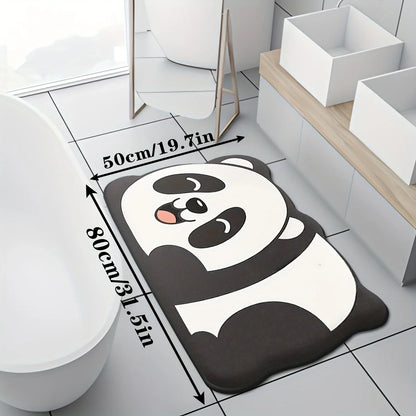 Cute coral velvet thickened bathroom non-slip floor mat decoration stain-resistant mat absorbent floor mat entrance door mat