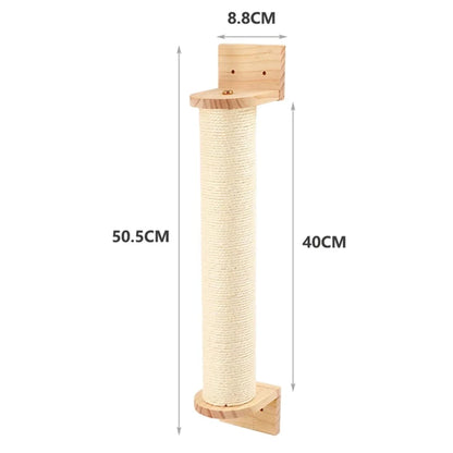 Wall Mounted Cat Tree with Sisal Scratching Post, Climbing Ladder, Jumping Platform and Hammock, creating a fun place for cats!