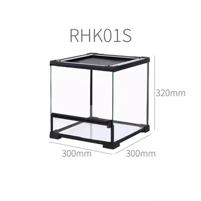 Detachable Glass Climbing Pet Breeding Box for Lizard Tortoise Snake Tree Frog Hamster,Multi Purpose Reptile Small Animal Tank
