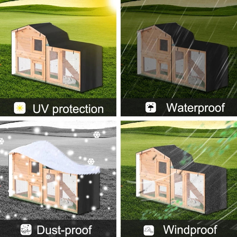 Rabbit Hutch Cover Dust Proof Moisture Resistant Cage Covers Pointed for TRIANGLE Crate Cover for Pets House Accessories