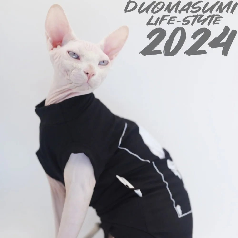 Cool Sphynx Cat Vest - Stylish and Breathable Clothing for Hairless Cats,Devon Rex, Cornish,Kitty