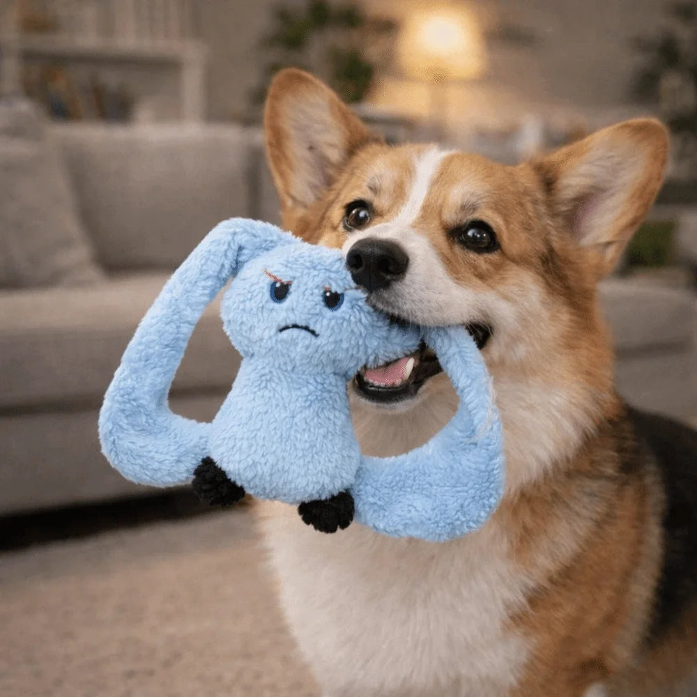 Portable Long Eared Rabbits Pet Stuffed Animal Bite-Resistant Dog Chew Tooth Cleaning Soft Gnawing Puppy Medium Small Dog