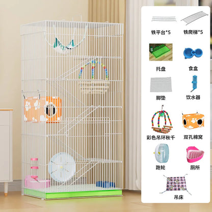 ‌3-Tier Extra Large Small Pet Cage - Sugar Glider Ferret-Proof Habitat, Multi-Level Rat Mansion Villa, Chew-Proof Removable Tray