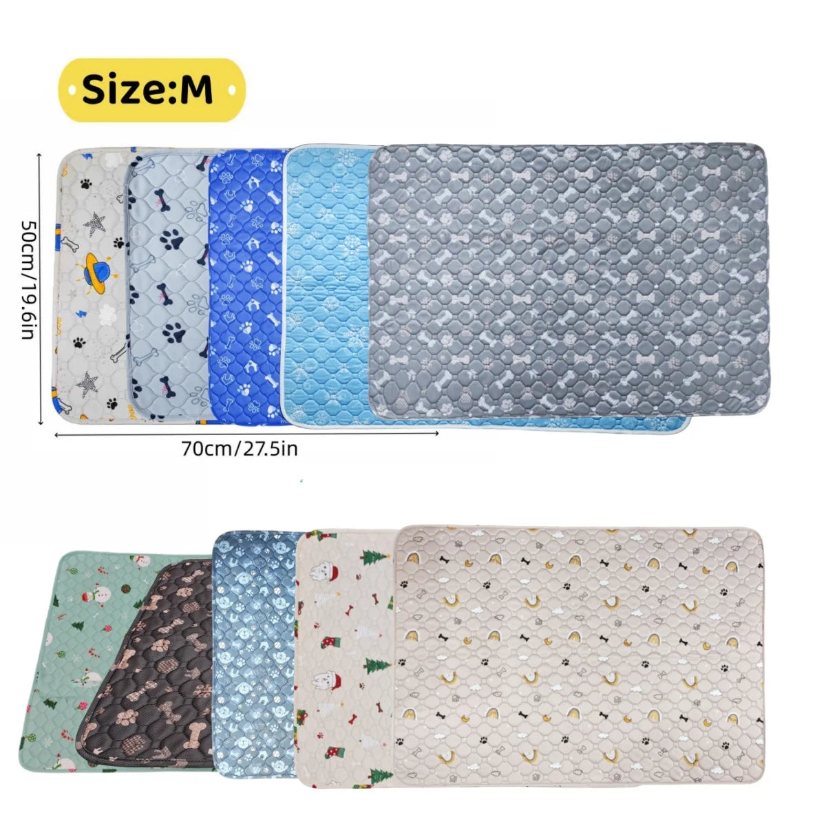 2pcs Large Pet Dog Pee Pads,Reusable Dogs Puppy Pads Pet Training Pads for Dogs, Absorbent and Leak-Proof Whelping Pads,Size:M