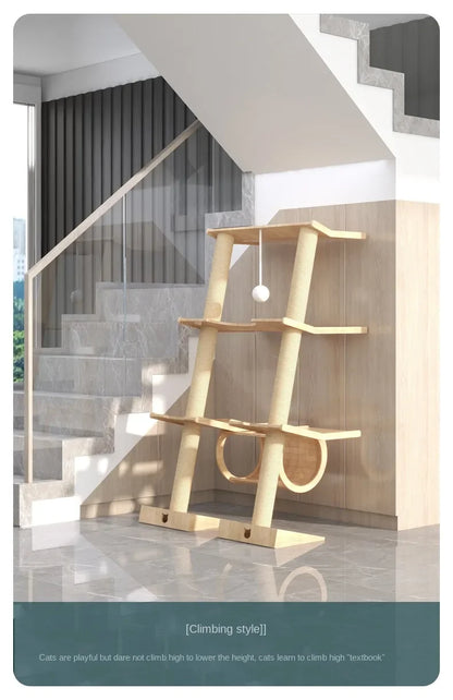 Luxury Large Cat Trees & Towers Wood Scratching Post for Cat Toys Gym Hiding House Sleeping Pad Cooling Pad Pets Stuff Products