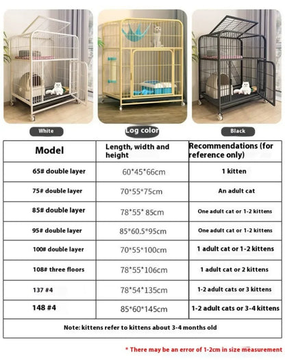 Window Openable Mesh Cat Cages Creative Pet Villa Duplex Luxury Cat Dog House Durable Metal Pet Room Modern Minimalist Doghouse