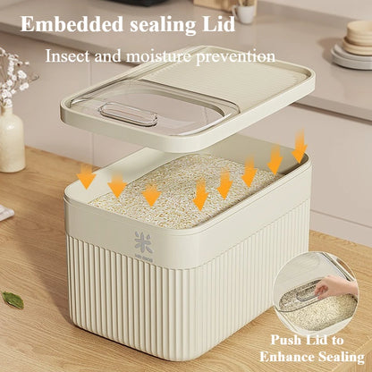 Moisture Proof Rice Dispenser 5KG/10KG Rice Bucket Kitchen Organizer Pet Food Storage Container Cereal Jar Caixa Organizadora