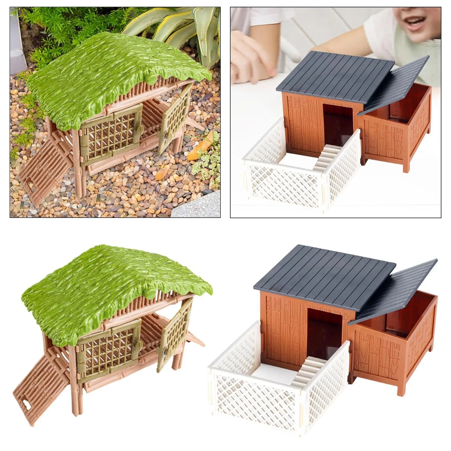 Chicken Cage,Building Toy,Farm Landscape Model,Yard Building Model,Miniatures Chicken House Farmhouse Toy for Boys