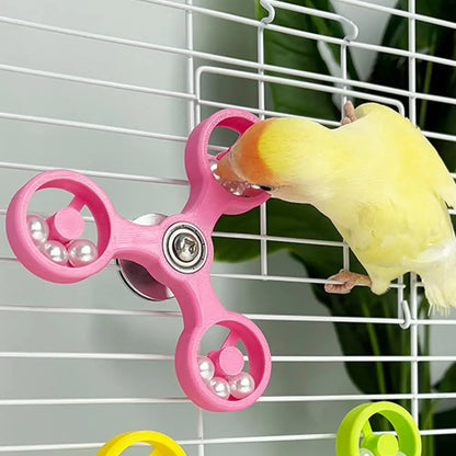 Bird Enrichment Activity Toys Boredom Relief Spinner Wheel windmill bird cage accessories for gnawing and biting