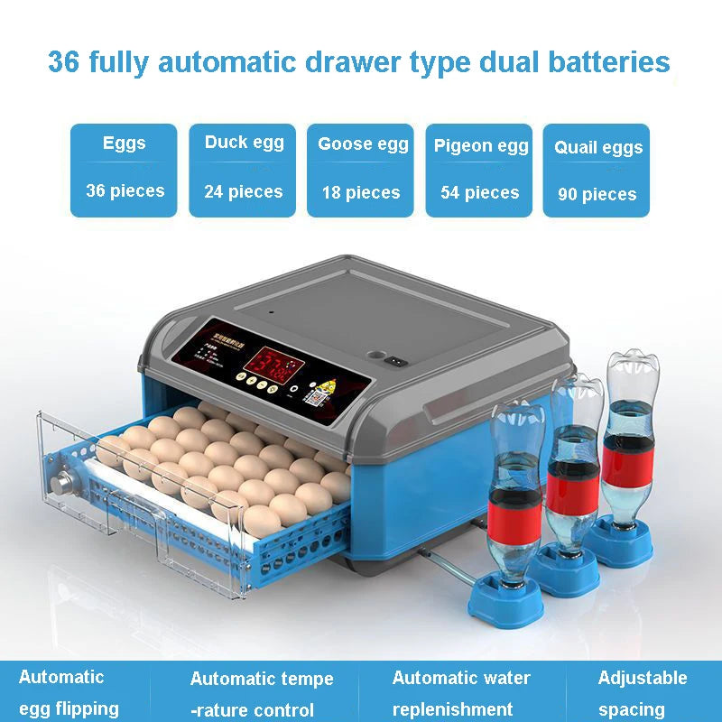 Incubator, Chicken Automatic Intelligent Small Incubator, Chicken Duck Goose Household Incubator, Mini Water Bed Incubator