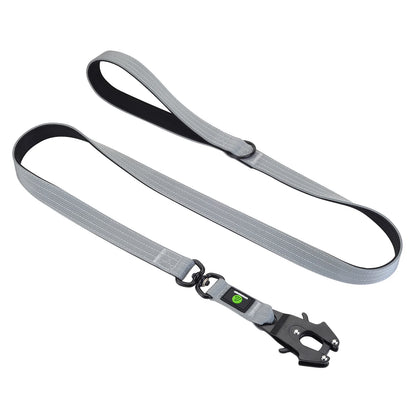 5Ft Nylon Large Dog Leash Tactical Frog Clip Metal Padded Control Handle Durable Military German Shepard Rope Training Supplie
