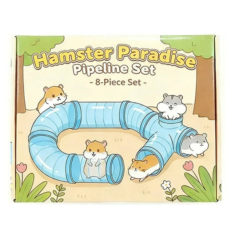 Hamster Tube Set Transparent Curved Tube Pet Cage Tunnel Connection Tunnel Exercise Toy Suitable for Mice Hamsters Rats and Ot