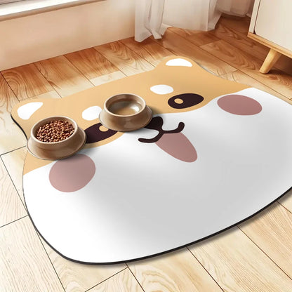 Simple special-shaped pet feeding mat diatom mud non-slip pet mat cat and dog universal drinking water mat absorbent mat