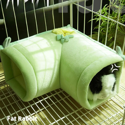 Hamster Right Angle Cage Tunnel Hammock Plush Hamsters Playing Tunnels Winter Warm Cage For Guinea Squirrel Rabbit Chinchilla