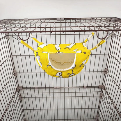 2025 Hanging Ferret Hammock Cage Printed with Hooks Hamster Hammock Ferret Warm Bed For Guinea Pig Hideout Mouse