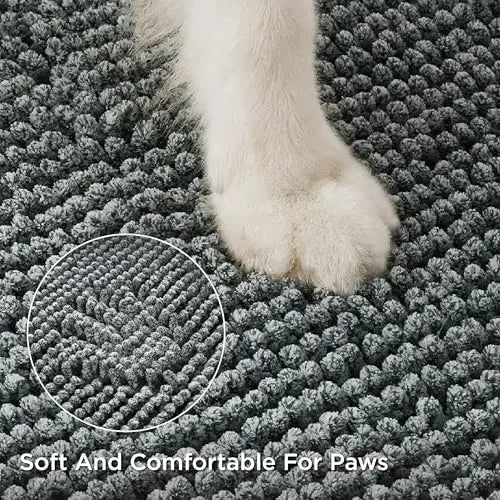Bedsure Dog Door Mat – Absorbent Chenille Pet Rug, 35"x24" Grey
