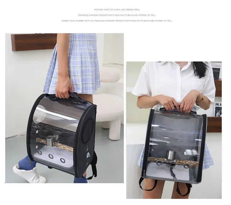Pet Bird Cage House Parrot Carrier with Feeders Bird Large Space Travel Bag Breathable Portable Bird Cage Accessories