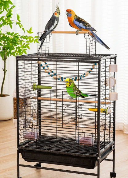 Luxury Bird Cage Large Parrot Birds Cages Accessories Drawer Wheels Birds Houses Lock Parrots Pigeon Feeder Birdcage Supplies
