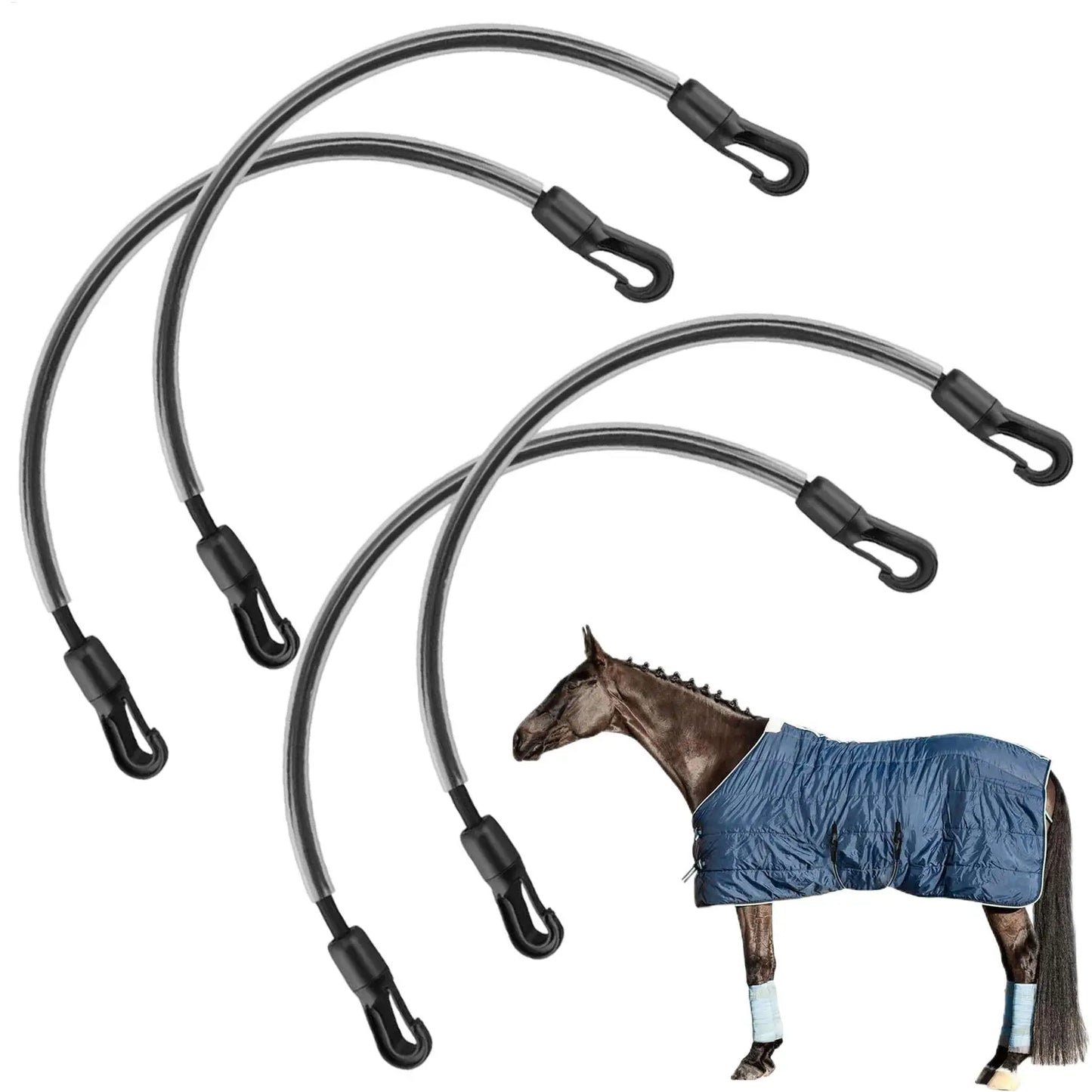4pcs Horse Blanket Leg Straps with Double-ended clip 21.26 Inches Leg Straps for Horse Blanket Horse care accessories