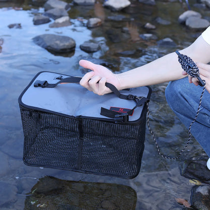 Sougayilang Foldable Fishing Cage Net Fish Carp Bait Cage Shrimp Basket Fish Crayfish Lobsters Catcher Tank Trap Mesh Network