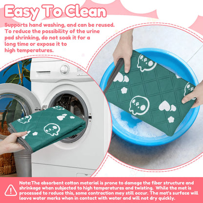 2Pcs Guinea Pig Cage Liner Washable Rabbit Absorbent Mat Reusable Hamster Pee Pad Anti-Slip for Pet Guinea Pig Rabbit Hedgehog