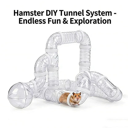Hamster Tube Set Transparent Curved Tube Pet Cage Tunnel Connection Tunnel Exercise Toy Suitable for Mice Hamsters Rats and Ot