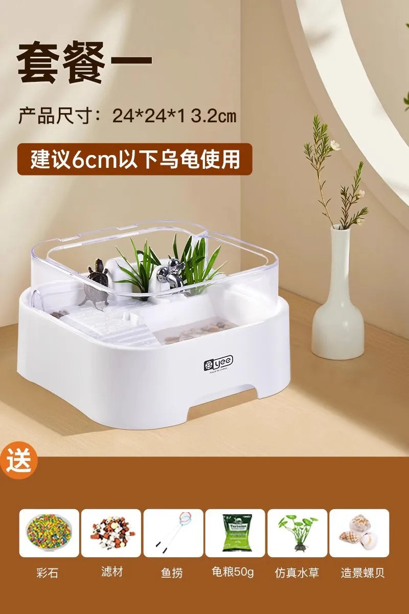 Turtle Tank, Home Brazilian Turtle Pot, Decorative Item, Grass Turtle Breeding Box, Tank Sun Deck