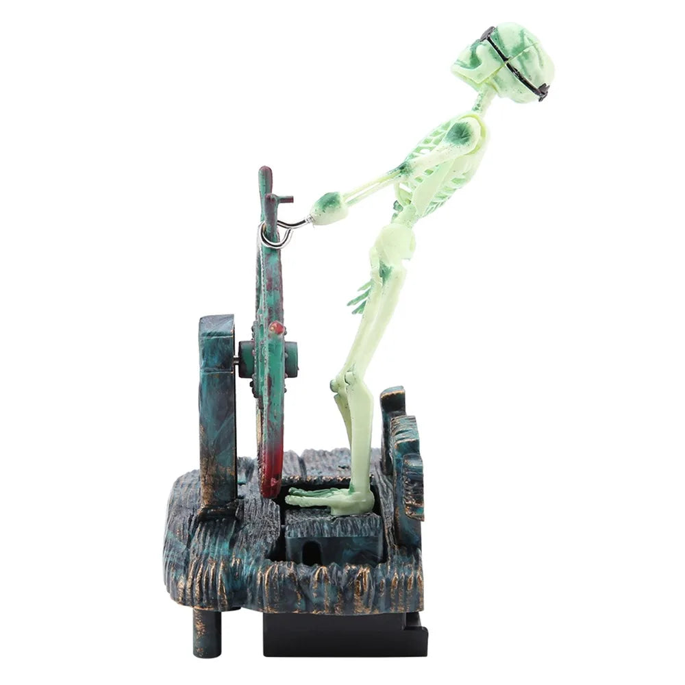Air-Driven Aquarium Pirate Captain Decoration Undersea Design Landscape Style Skeleton Ornament Pirate Theme Aquatic Ornament