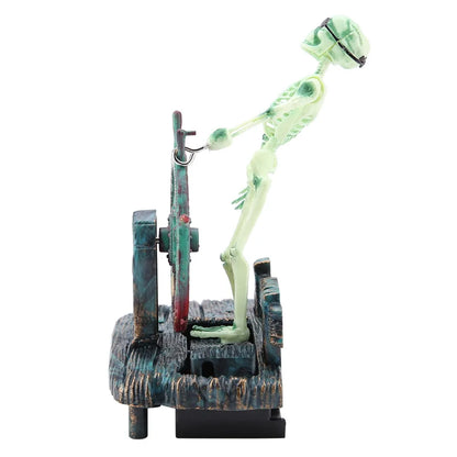Air-Driven Aquarium Pirate Captain Decoration Undersea Design Landscape Style Skeleton Ornament Pirate Theme Aquatic Ornament